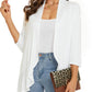 Solid color cardigan stretch blazer