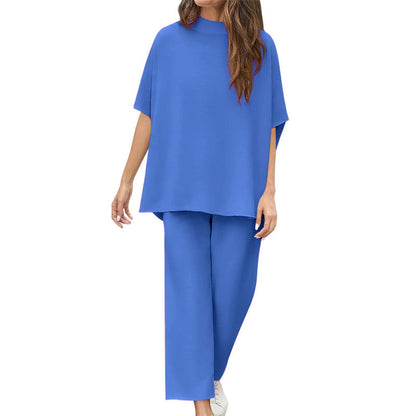 Women's 3/4 Sleeve Capelet Wide-Leg Pants Set