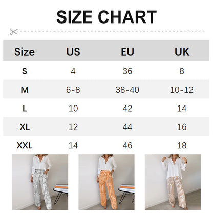 Women's Casual Shirt Pants Two Piece Set