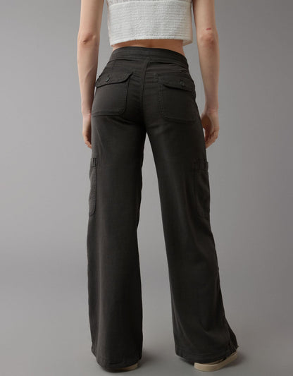 💝Linen-Blend Wide-Leg Cargo Pant