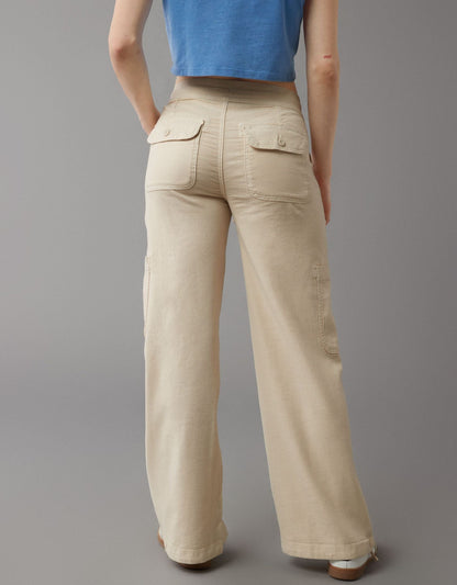 💝Linen-Blend Wide-Leg Cargo Pant