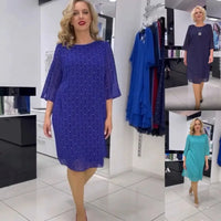 Fashion round neck print dress for women