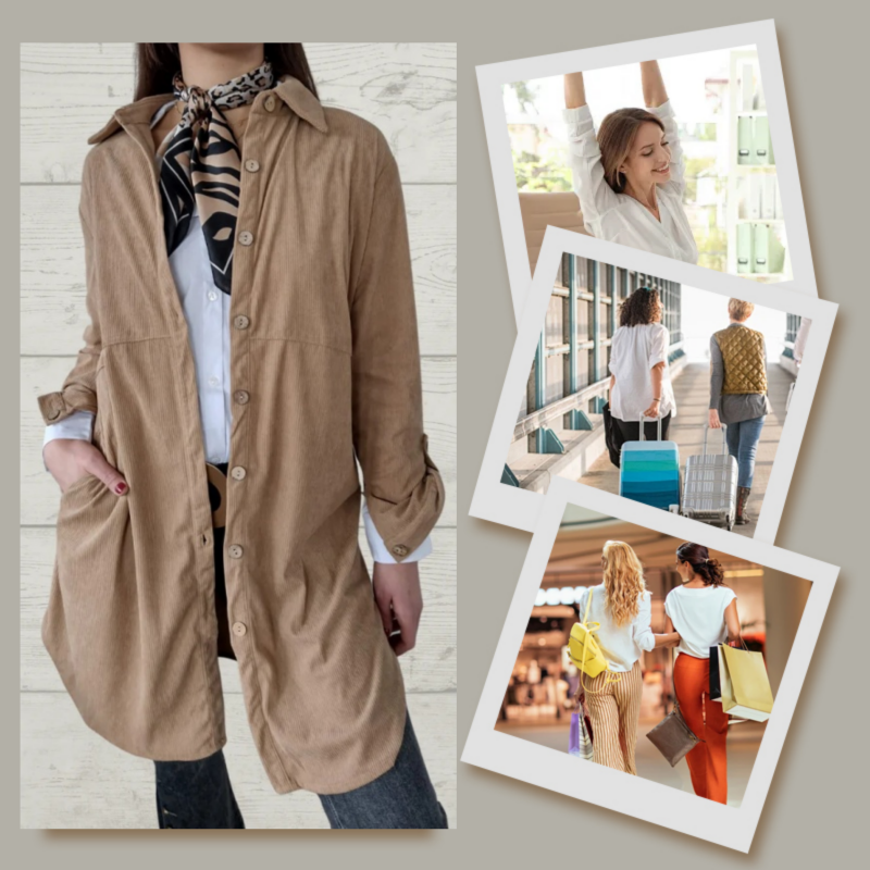 Women's Lapel Soft Long-Sleeve Button Down Coat