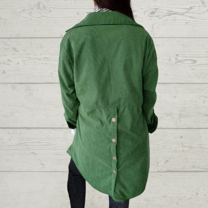 Women's Lapel Soft Long-Sleeve Button Down Coat