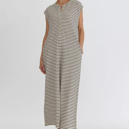 Women's Striped Casual Jumpsuit