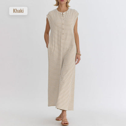 Women's Striped Casual Jumpsuit