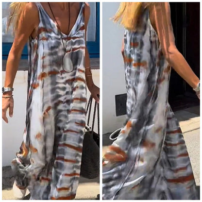 Women’s Trendy Summer Sleeveless V Neck Long Dress