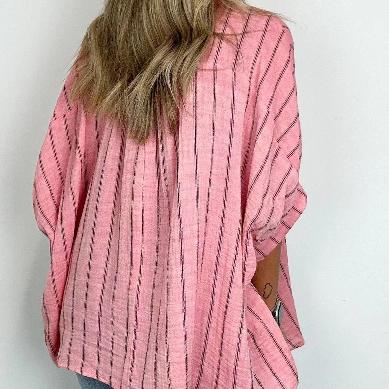 Fashionable Striped Versatile Loose Shirt