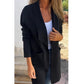 Lapel Collar Casual Long-Sleeved Open-Front Sweater