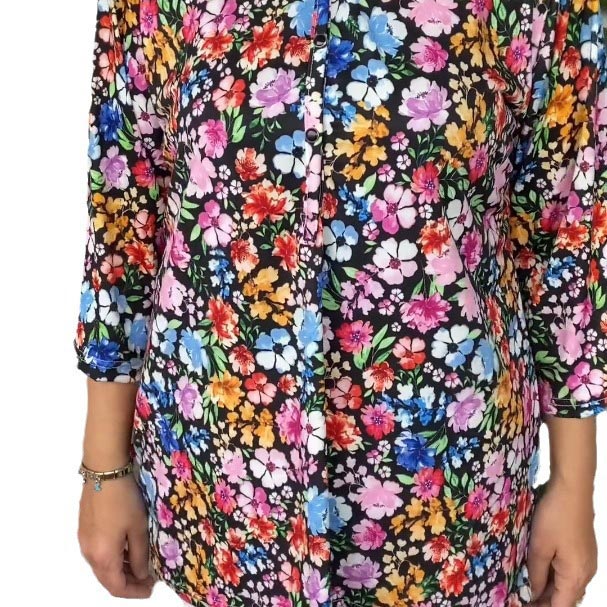 Women’s Casual Printed Button V-neck Pullover