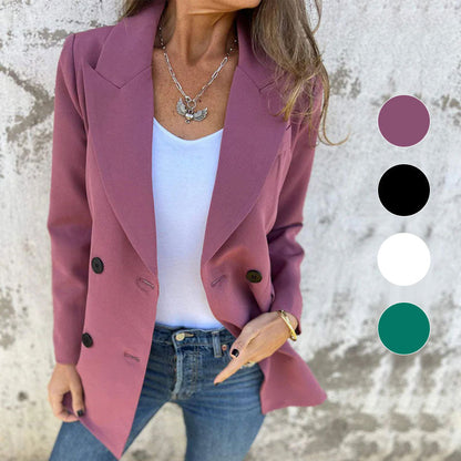 Fashionable Solid Color Long-Sleeve Blazer