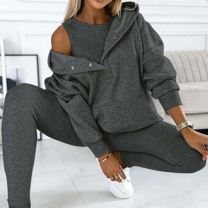 💥New Arrival🏆Hooded Casual and Comfortable Sweatshirt Three-Piece Set