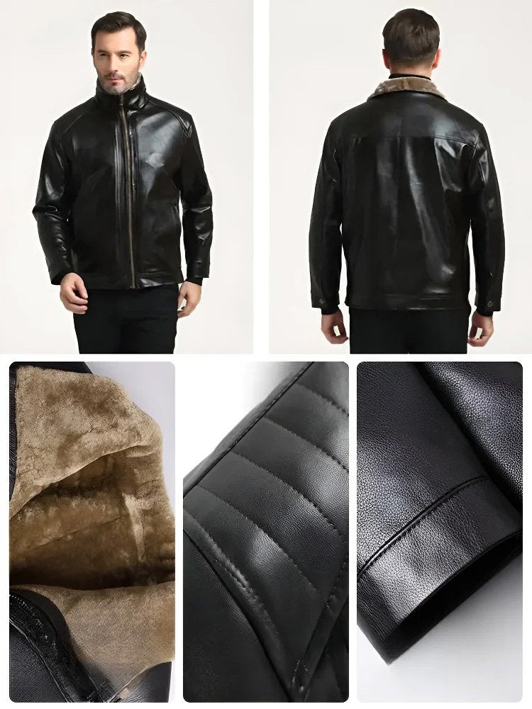 Men‘s Quilted Faux Leather Jacket