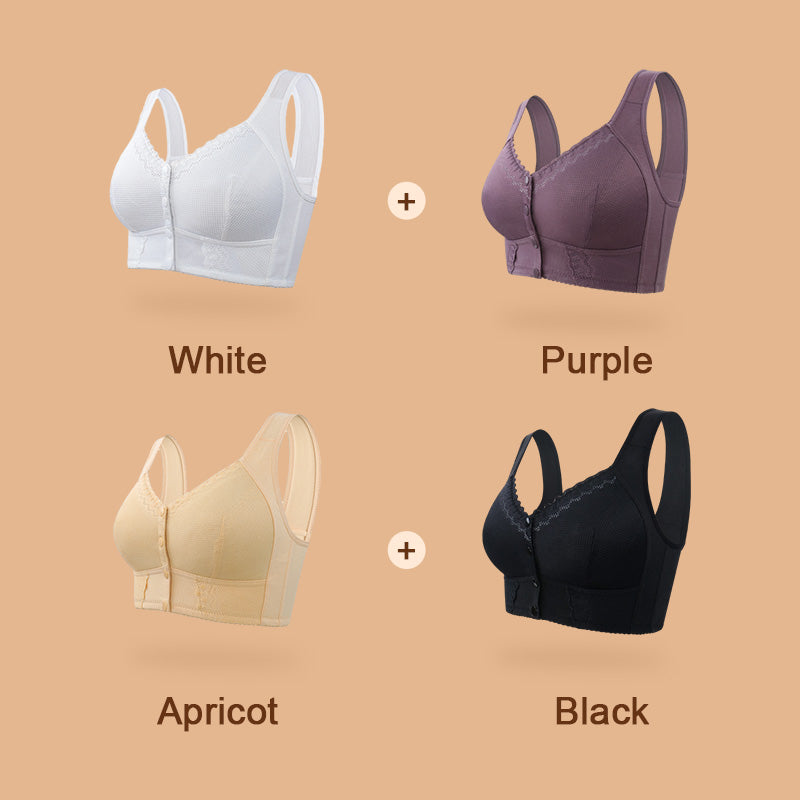 Stretchy Front Closure Breathable Bra for Seniors