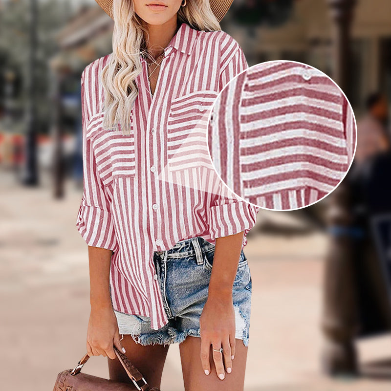 Casual Striped Button-Up Shirt