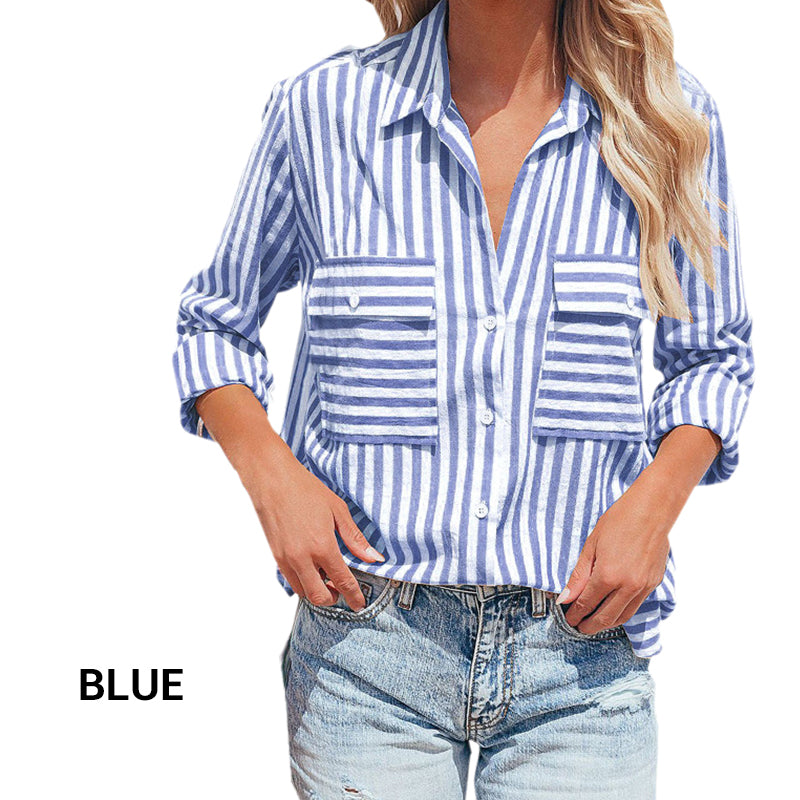 Casual Striped Button-Up Shirt