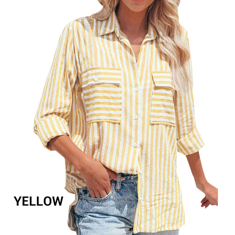 Casual Striped Button-Up Shirt