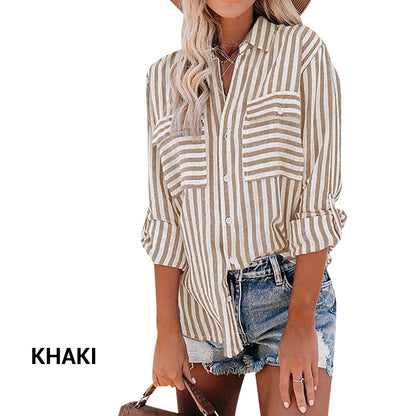 Casual Striped Button-Up Shirt