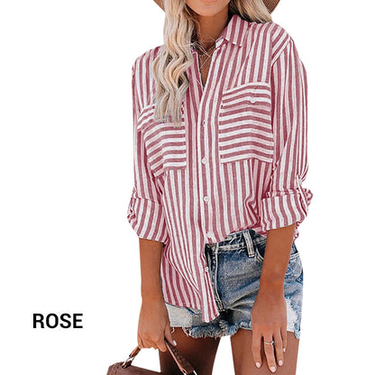 Casual Striped Button-Up Shirt