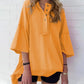 Solid Color Loose Fit Casual Half-Button Top