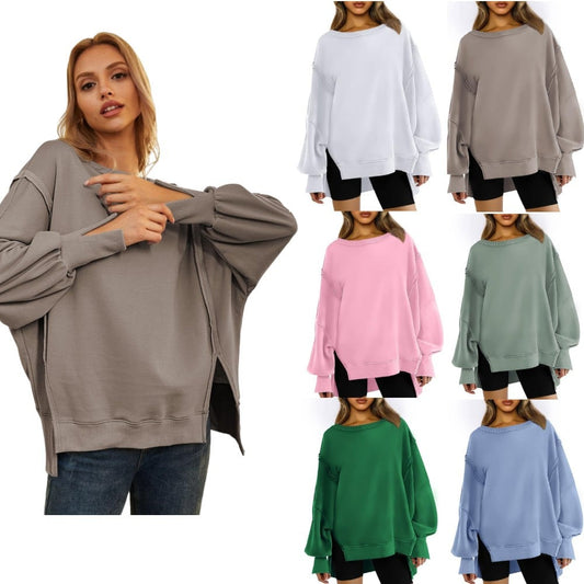 Irregular loose sweatshirt with splicing design