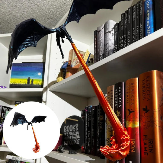 🔥 50% OFF – LIMITED TIME 🐉 Dragon Flame Book Nook – Flying Dragon Bookshelf Ornament for Book Lovers