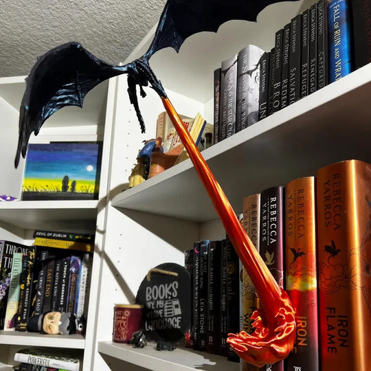 🔥 50% OFF – LIMITED TIME 🐉 Dragon Flame Book Nook – Flying Dragon Bookshelf Ornament for Book Lovers