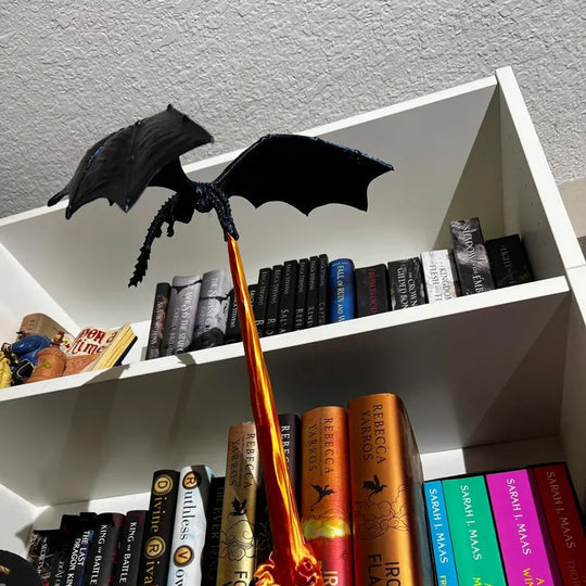 🔥 50% OFF – LIMITED TIME 🐉 Dragon Flame Book Nook – Flying Dragon Bookshelf Ornament for Book Lovers