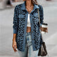 Women's Leopard Print Button Long-sleeve Jacket