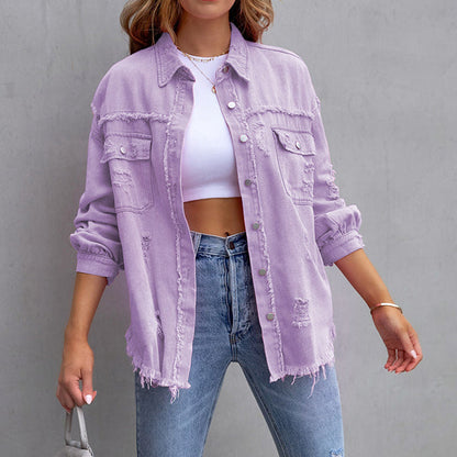 💕Relaxed Fit Denim Style Jacket