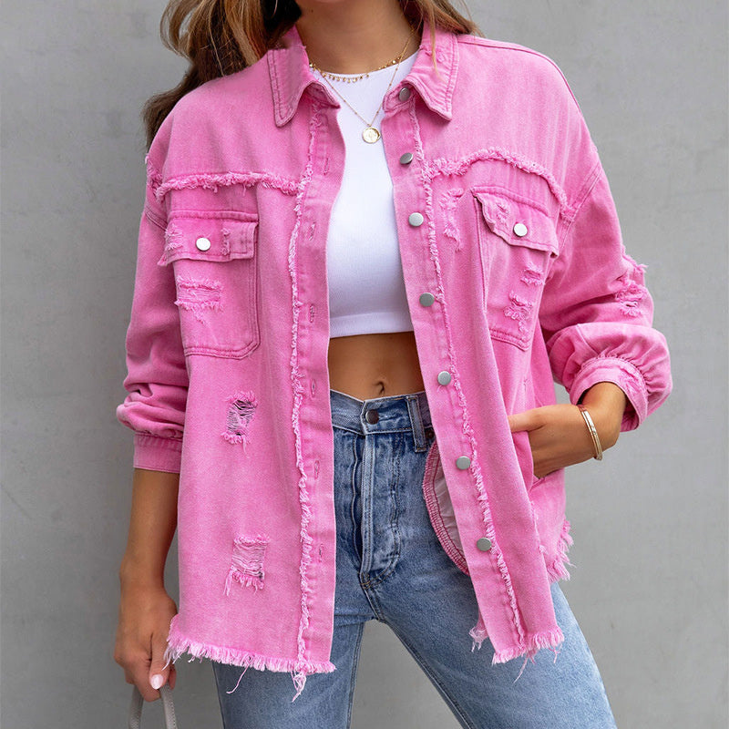 💕Relaxed Fit Denim Style Jacket