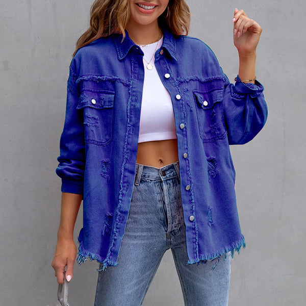 💕Relaxed Fit Denim Style Jacket