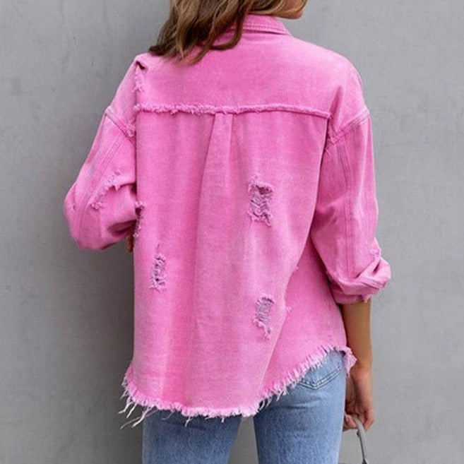 💕Relaxed Fit Denim Style Jacket