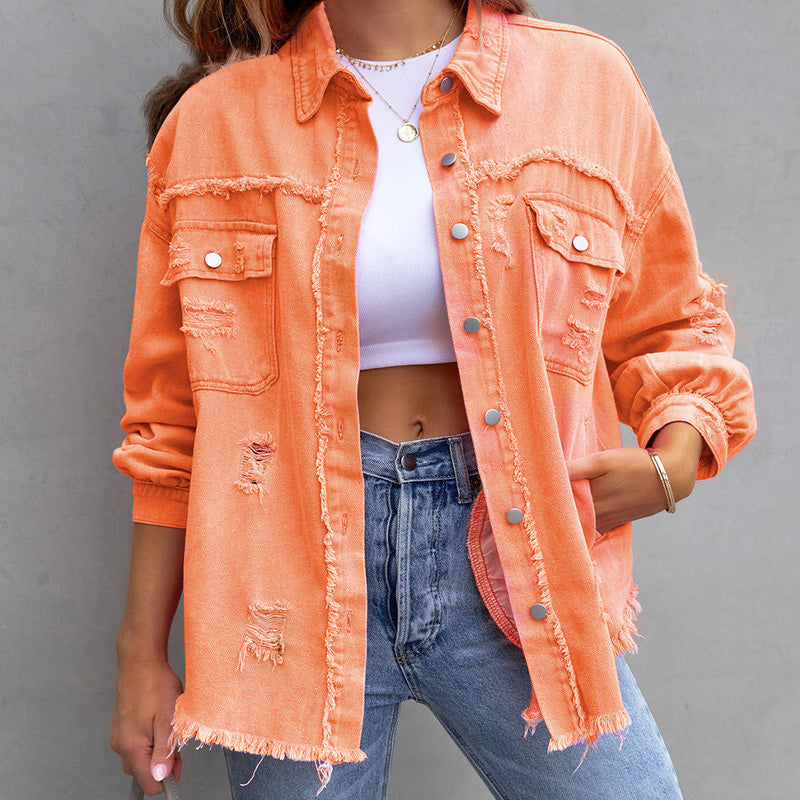 💕Relaxed Fit Denim Style Jacket