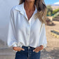 Elegant Solid Color Button-Up Shirt