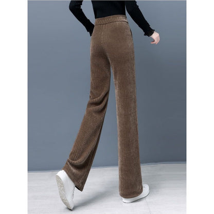 Women's High Waist Warm Wide-Leg Pants