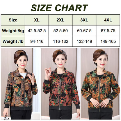 Women’s Casual Print Short Full-zip Jacket