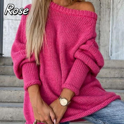 Women's Solid Knitted Round Neck Sweater