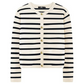 Trendy Striped Cardigan Sweater with Pockets