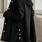 🌷Casual Solid Color Thickened Hooded Button Coat