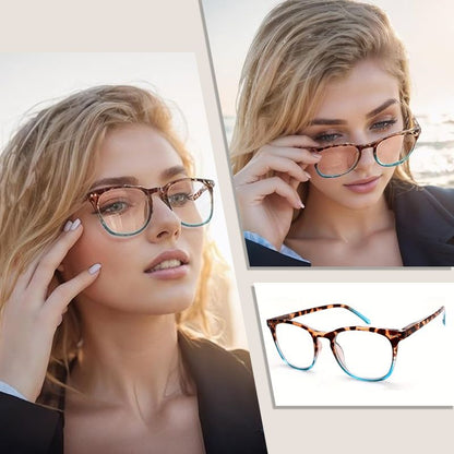 Women's Sexy Leopard Print Anti-Blue Light Gradient Reading Glasses