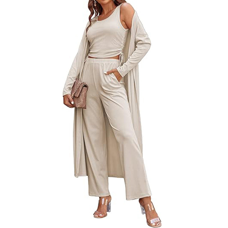 Women’s Solid Color Casual 3-Piece Set