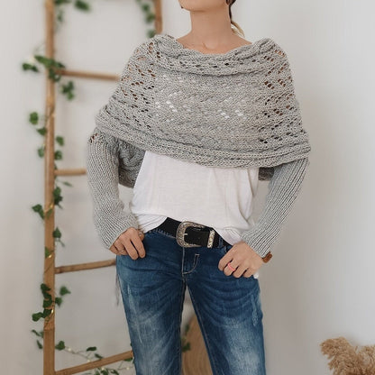 💥Women’s Knitted Cut-Out Shawl Poncho Wrap