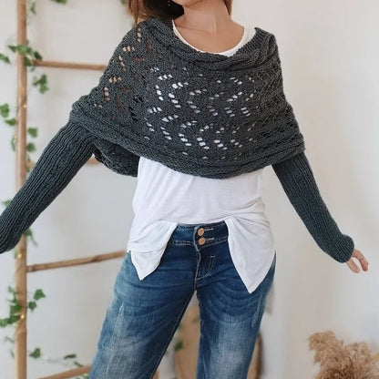 💥Women’s Knitted Cut-Out Shawl Poncho Wrap