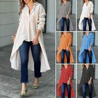 Women's Elegant Long Lapel Shirt