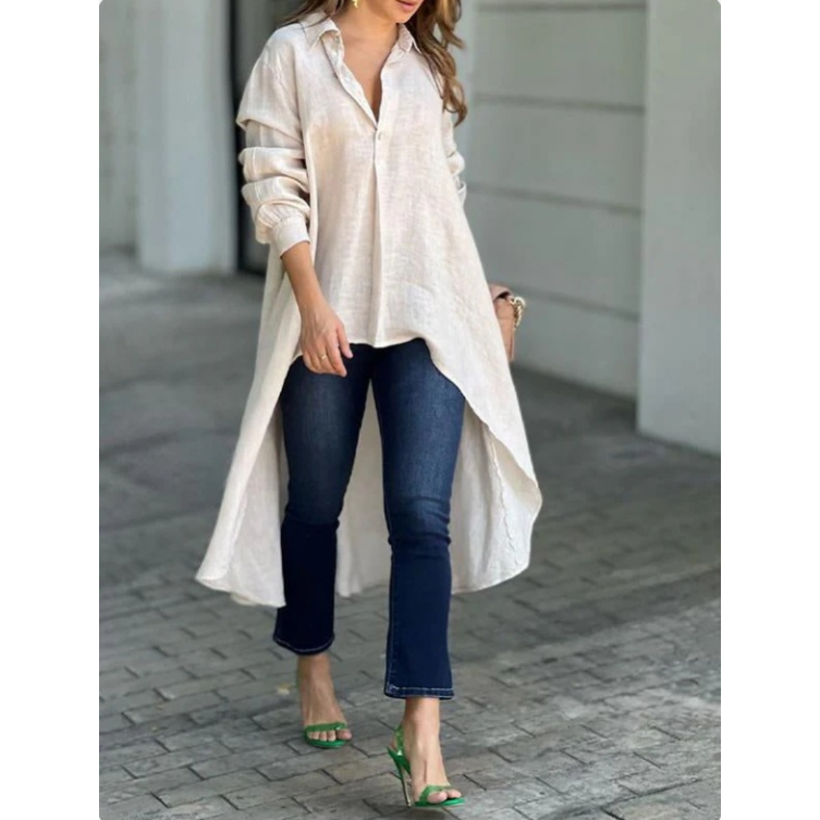 Women's Elegant Long Lapel Shirt