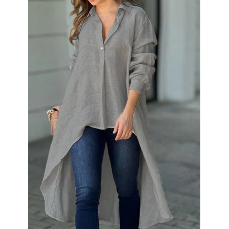 Women's Elegant Long Lapel Shirt