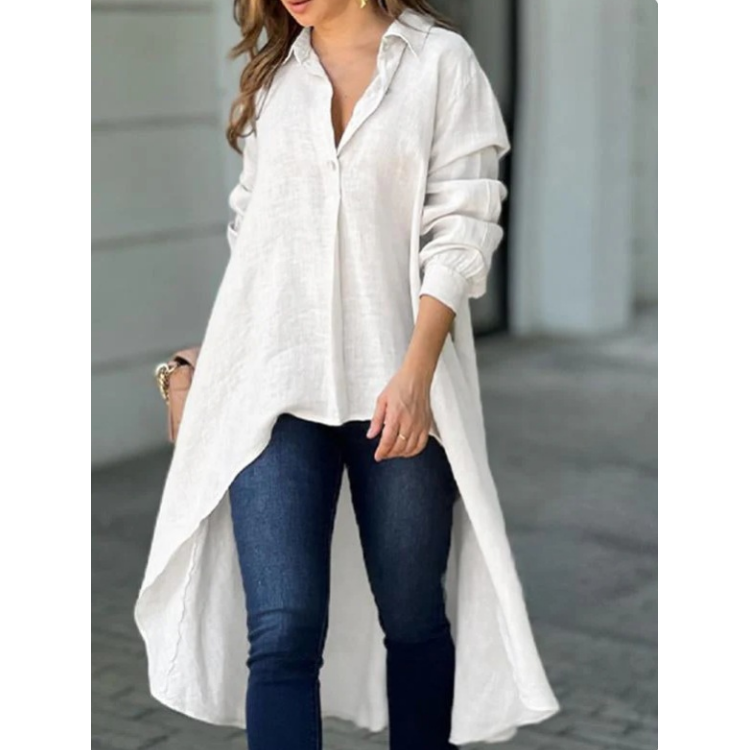 Women's Elegant Long Lapel Shirt