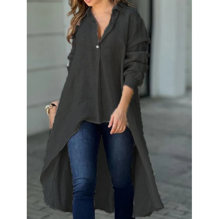 Women's Elegant Long Lapel Shirt