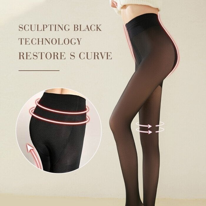 BUY 1 GET 1 FREE Flawless Legs Fake Translucent Warm Plush Lined Elastic Tights